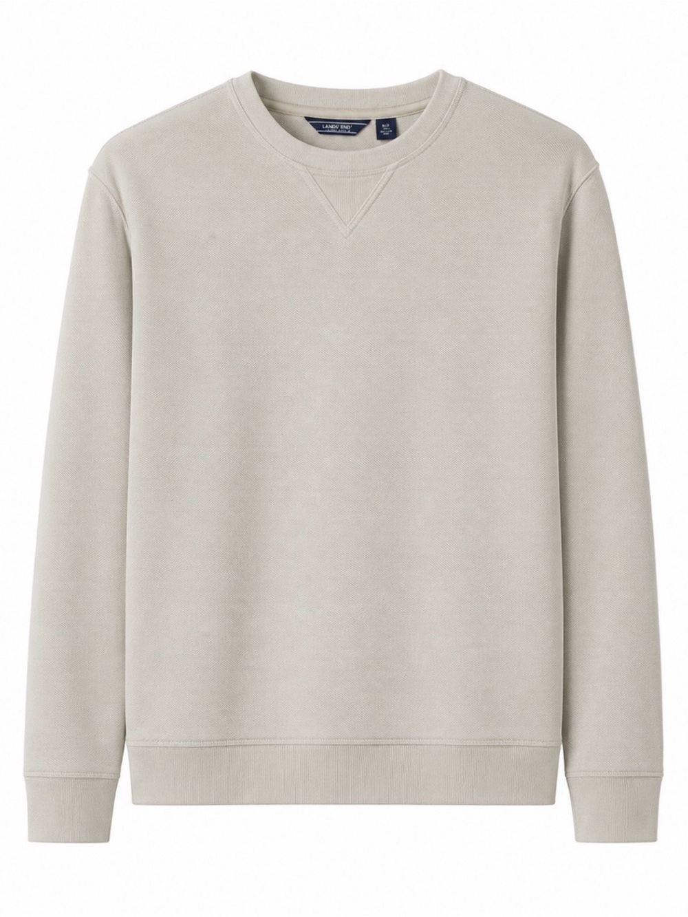 LandsEnd Men’s Long Sleeve Crew Neck Mid Weight Textured Soft Leisure Top - Picture 4 of 6